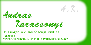 andras karacsonyi business card